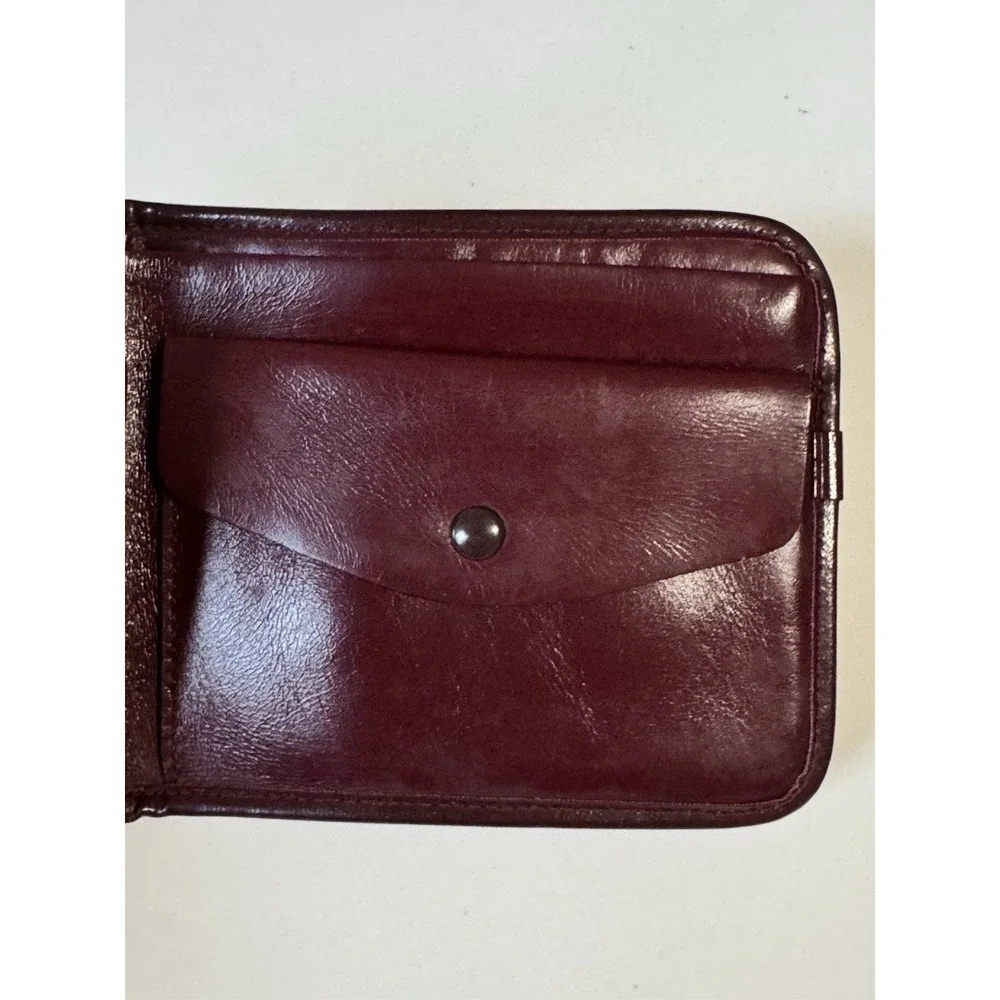 DIOR Trotter Monogram Burgundy & Beige Canvas & Leather Bifold Wallet